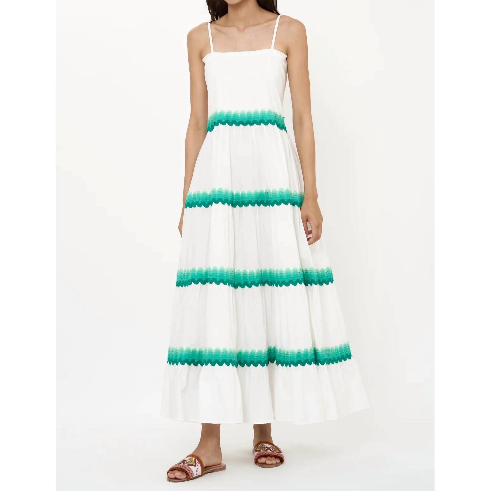 New Oliphant Smocked Back Maxi Dress In Pacifica Aqua